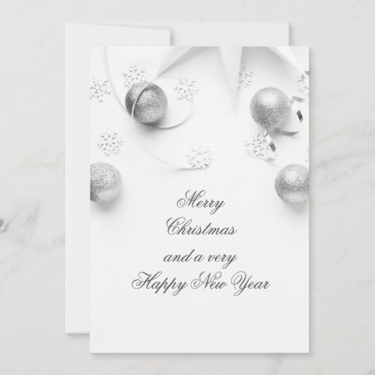 シンプル白と銀のクリスマ企業のスパーティー 招待状 (裏面)