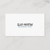 シンプル白と青のドッグウォーカーシルエット 名刺 (裏面)