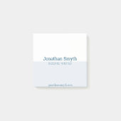 シンプル白と青の会社のはがき ポストイット (正面)