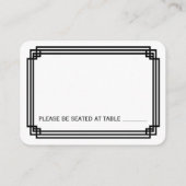 シンプル白と黒のアールデコの結婚座席表 プレイスカード (裏面)