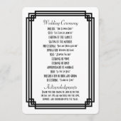 シンプル白と黒のアールデコ結婚式 プログラム (裏面)