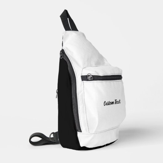 シンプル白と黒のスクリプト文字テンプレート スリングバッグ (左コーナー)