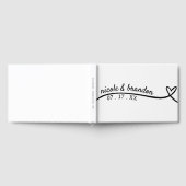 シンプル白と黒のハート結婚ズ ゲストブック (全面)