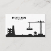 シンプル白と黒の建築サイトのシルエット 名刺 (正面)