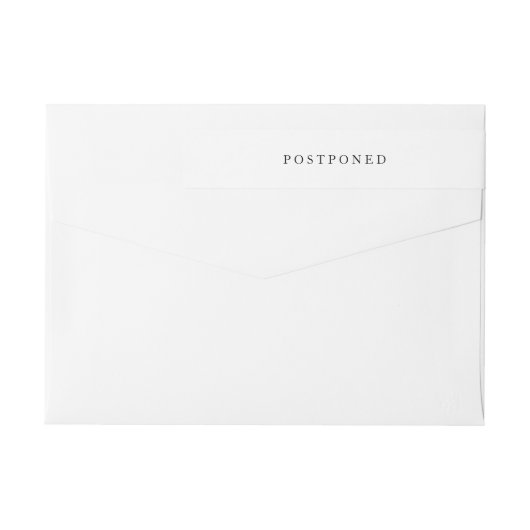 シンプル白と黒モダン結婚の延期 ラップアラウンドラベル (裏面)