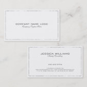 シンプル白にモダン退屈したティンシルバーホテル 名刺 (正面/裏面)