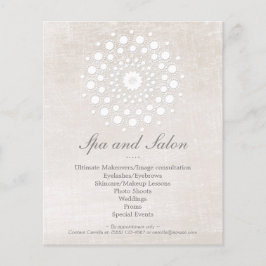 シンプル白のエレガントサロンとスパ チラシ