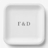 シンプル白のエレガント紙プレート ペーパープレート (正面)