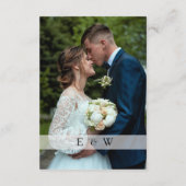 シンプル白のオーバーレイ黒のスクリプ結婚トの詳細 エンクロージャーカード (裏面)