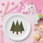 シンプル白のクリスマスグローブ ペーパープレート (パーティー)