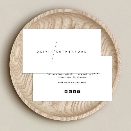 シンプル白のソーシャルモダンメディアアイコン 名刺