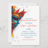 シンプル白のマエレガントーキュパーティー誕生日 招待状 (正面)