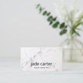 シンプル白の大理石 名刺 (スタンド正面)