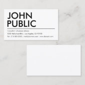 シンプル白の白のはっきりした名前 名刺 (正面/裏面)