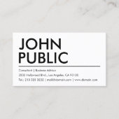 シンプル白の白のはっきりした名前 名刺 (正面)