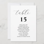 シンプル白の結婚座席表カード 招待状 (正面)