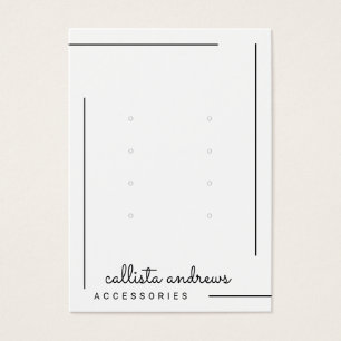 シンプル白の黒のスクリプ縁どト・イヤリング表示