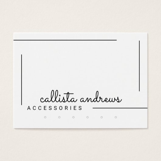 シンプル白の黒のスクリプ縁どト・イヤリング表示 (正面)