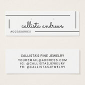 シンプル白の黒のスクリプ縁どト・イヤリング表示 (正面&裏面)