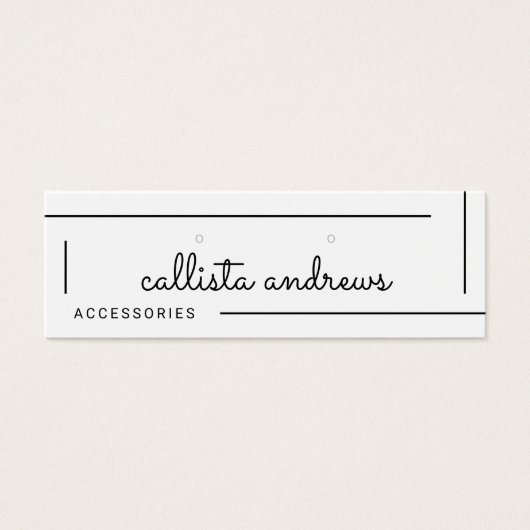 シンプル白の黒のスクリプ縁どト・イヤリング表示 (正面)