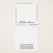 シンプル白の黒のスクリプ縁どト・イヤリング表示 (正面&裏面)