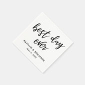 シンプル白の黒最高の字の日 スタンダードカクテルナプキン (角)