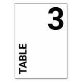 シンプル白はっきりした文字テーブル番号カード テーブルナンバー (裏面)