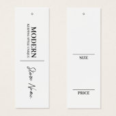 シンプル白ぶら下がった服表示価格カード (正面&裏面)