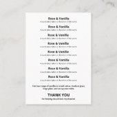 シンプル白ろうそくの香りリストのロゴ 名刺 (裏面)