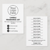 シンプル白ろうそくの香りリストのロゴ 名刺 (正面/裏面)