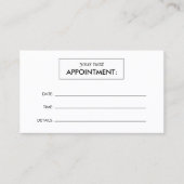シンプル白アポイントメントカード 予約カード (正面)