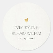 シンプル白エレガントタイポグラフィ文字のみ ラウンドシール (正面)