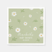 シンプル白エレガントデイジー赤ちゃんシャワー スタンダードカクテルナプキン (正面)