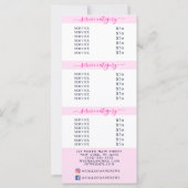 シンプル白エレガントピンクサロン価格表 (裏面)