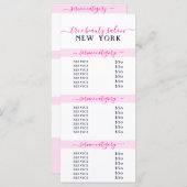 シンプル白エレガントピンクサロン価格表 (正面/裏面)