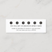 シンプル白エレガントピンクブラック美しい ロイヤリティカード (裏面)