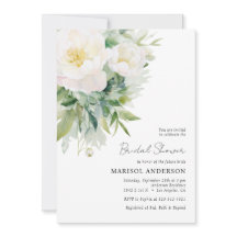 シンプル白エレガントフローラブライダルシャワー