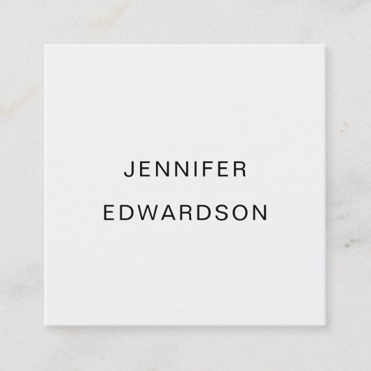 シンプル白エレガントミニマルプロフェッショナルスクア スクエア名刺 (正面)