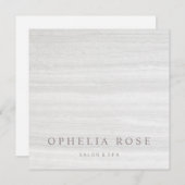 シンプル白エレガント大理石ギフト証明書 招待状 (正面/裏面)