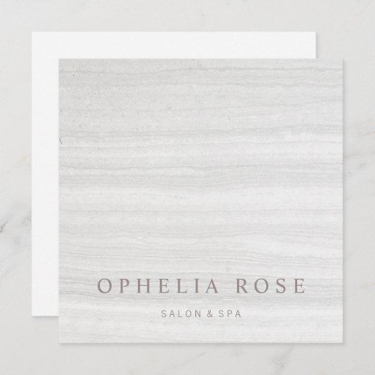 シンプル白エレガント大理石ギフト証明書 招待状 (正面/裏面)