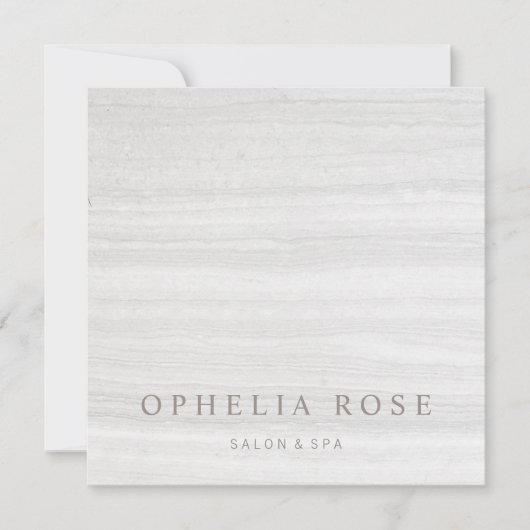 シンプル白エレガント大理石ギフト証明書 招待状 (正面)