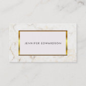 シンプル白エレガント大理石パターンプロフェッショナル 名刺 (正面)