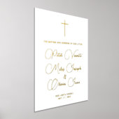 シンプル白エレガント宗教三つ子バプテスマ 箔ポスター (レイダウン)