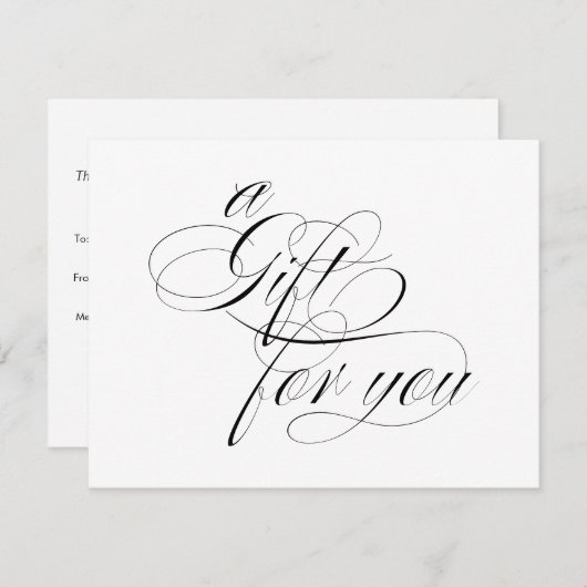 シンプル白エレガント書ギフト券 (正面/裏面)