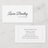 シンプル白エレガント標準、3.5インチ×2.0インチビジネス 名刺 (正面/裏面)