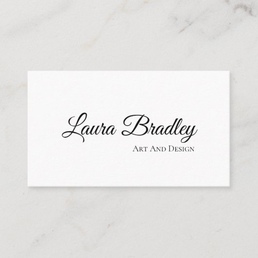 シンプル白エレガント標準、3.5インチ×2.0インチビジネス 名刺 (正面)