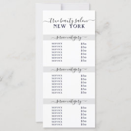 シンプル白エレガント灰色サロン価格表