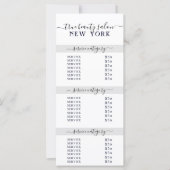 シンプル白エレガント灰色サロン価格表 (正面)