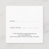 シンプル白エレガント灰色ピンク美しいロイヤリティカード ロイヤリティカード (裏面)