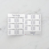 シンプル白エレガント灰色ロゴサロン価格表 ノートカード (内部)